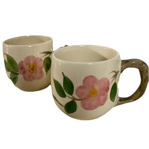 Vintage Franciscan Desert Rose Coffee Mugs 2 Pc Set England 3”